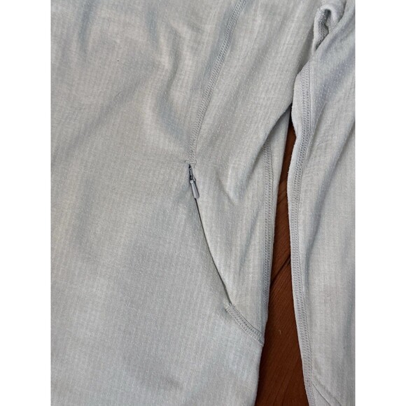 Terramar Climasense 1/4 Zip Pullover Womens Large Light Gray Thermal Grid Fleece - Picture 5 of 10
